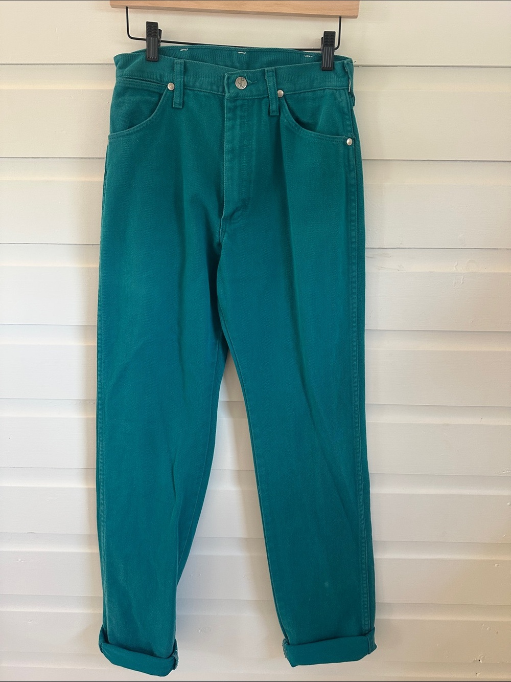 Vintage teal wrangler mom jeans